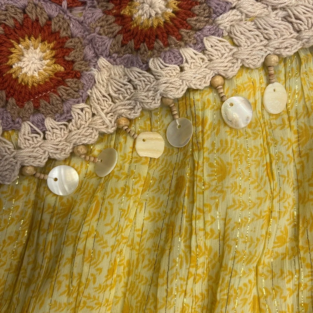Zara Yellow and Cream Crochet Dress - Picture 3 of 9